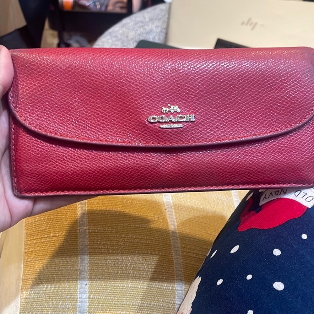 Coach Red Leather Wallet